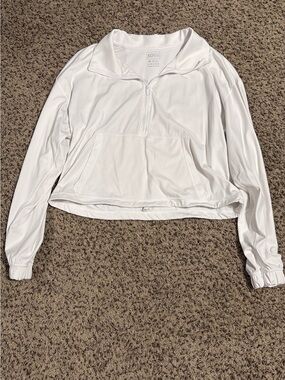 BOSSI White Half-Zip Pullover Hoodie